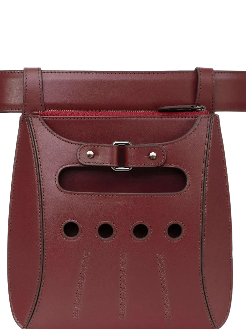 Perrin Paris Cabbie heuptas in handschoenstijl Rood