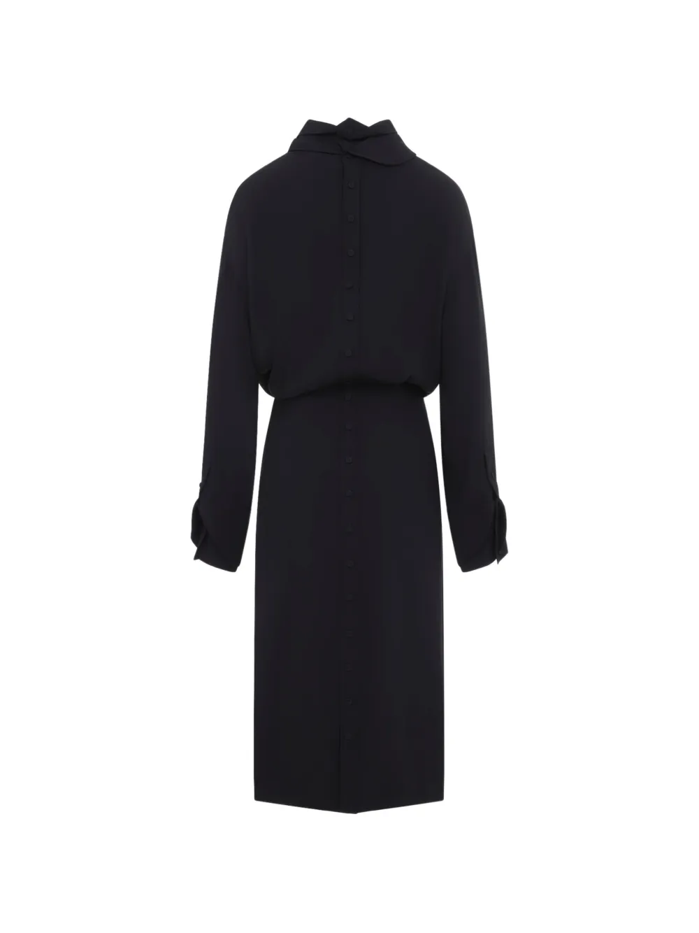 Carven Orchid button-down silk midi dress - Black