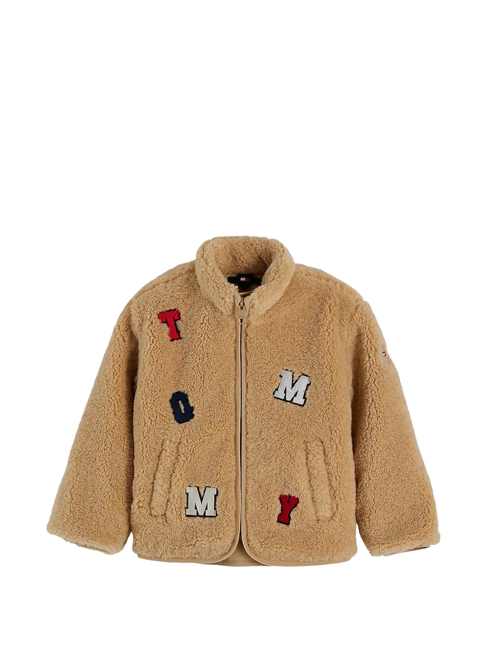 Tommy Hilfiger Junior logo-patch teddy jacket - Toni neutri