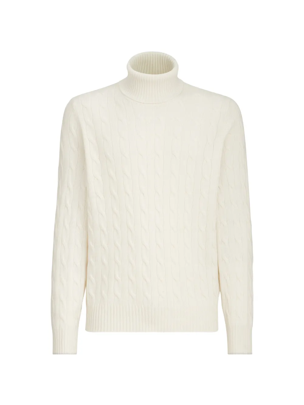 Brunello Cucinelli Kasjmier kabelgebreide coltrui Beige