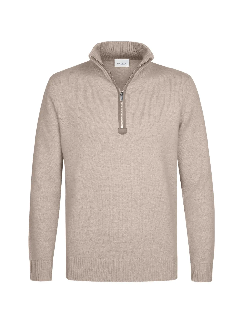 Profuomo quarter-zip ribbed-trim sweater - Tons neutres Profuomo quarter-zip ribbed-trim sweater - Tons neutres