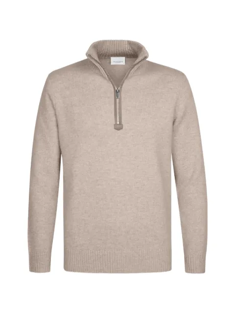 Profuomo quarter-zip ribbed-trim sweater