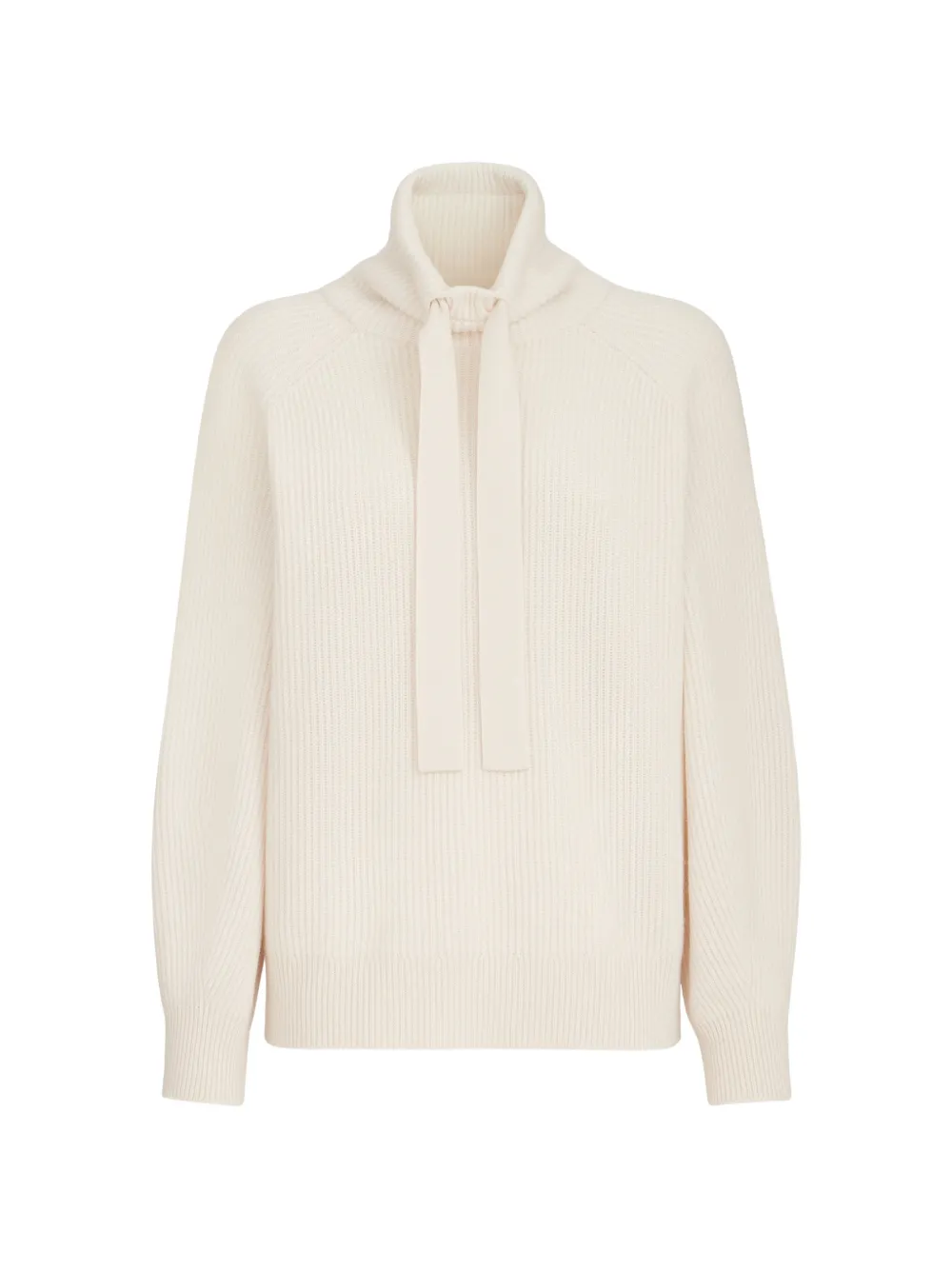 Brunello Cucinelli Maglione a collo alto in cashmere con nastro - Toni neutri