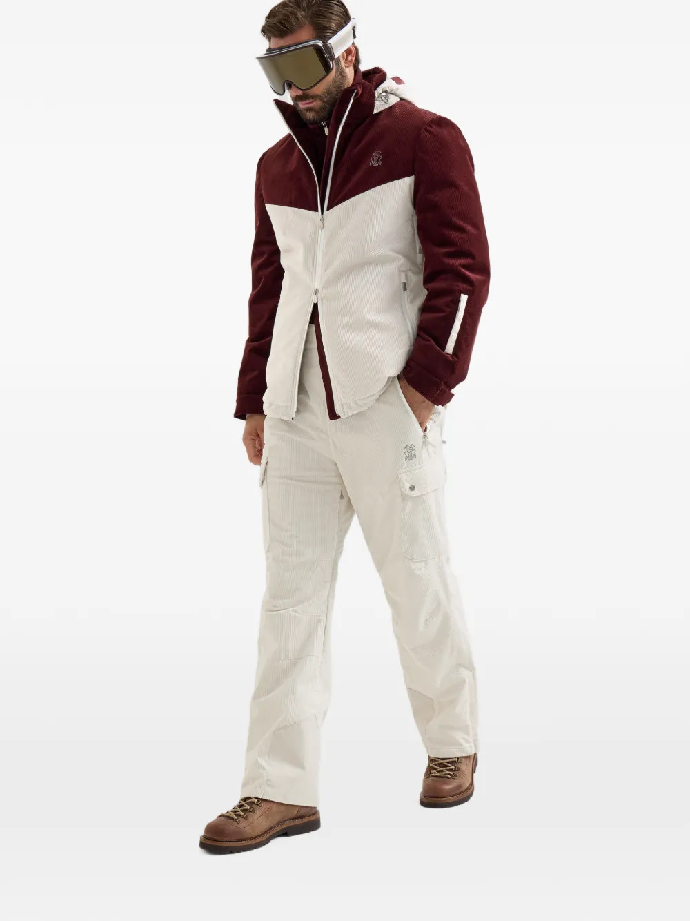 Brunello Cucinelli Comfort zijden jersey T-shirt met lange mouwen en borduurwerk Beige