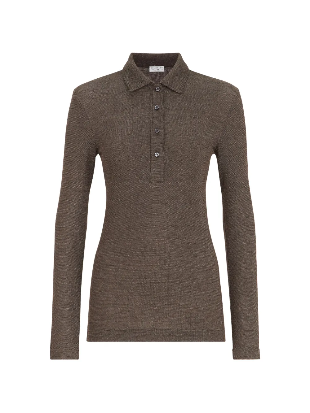 Brunello Cucinelli Polo in jersey di lana vergine - Marrone