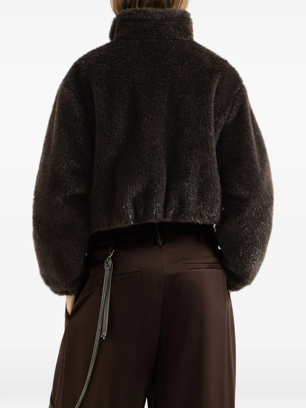 Brunello Cucinelli Cropped jack met glitters Bruin
