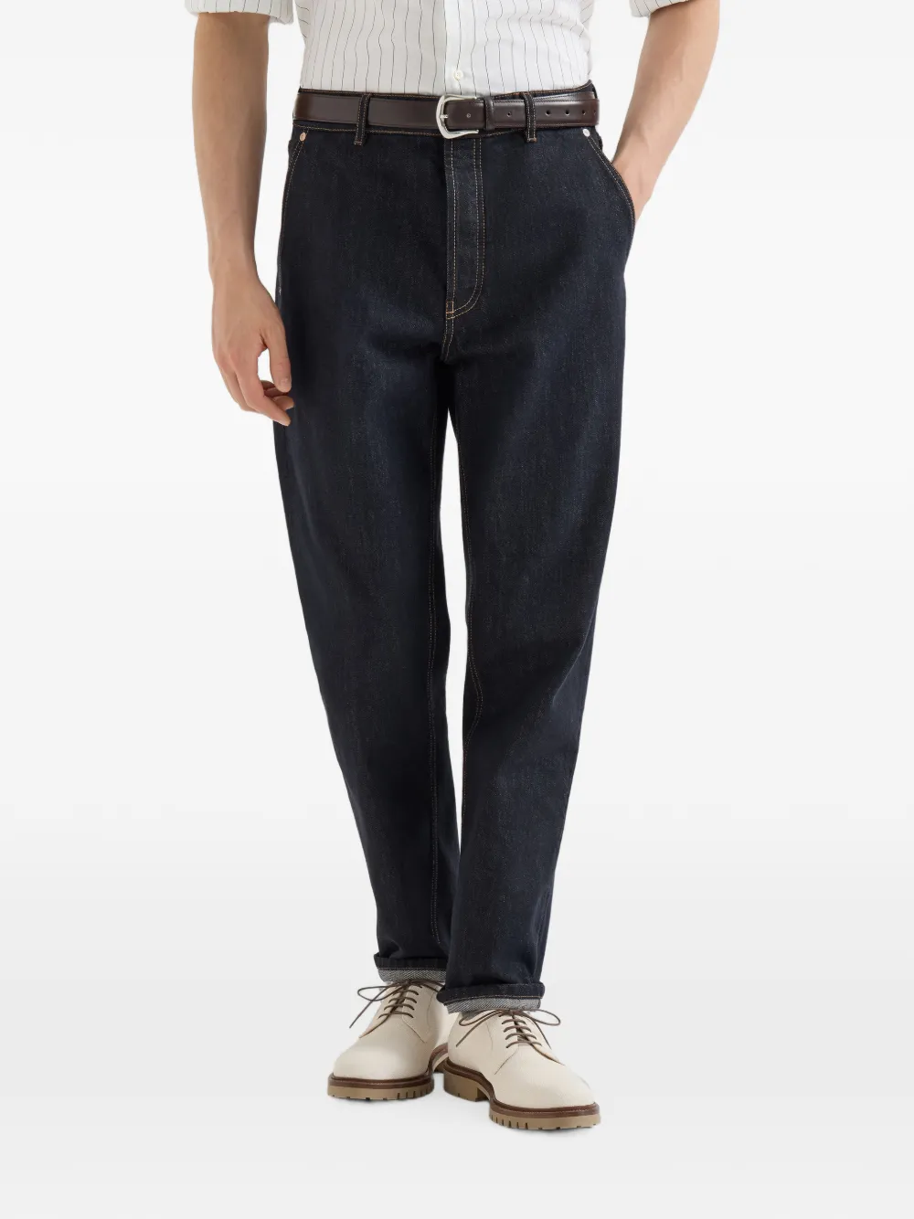 Brunello Cucinelli No-Fade denim iconische broek Blauw