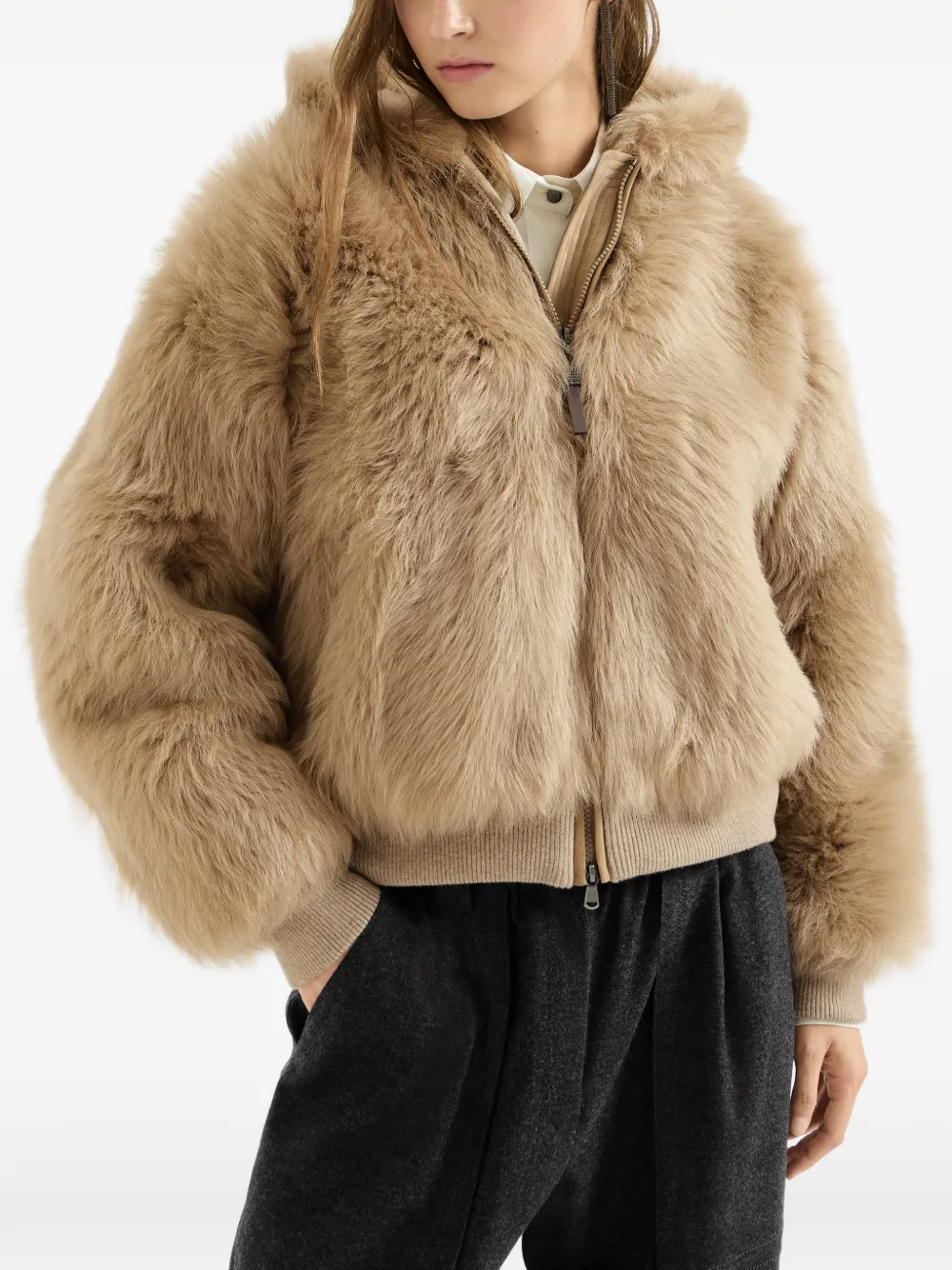 Brunello Cucinelli Jack met capuchon Beige