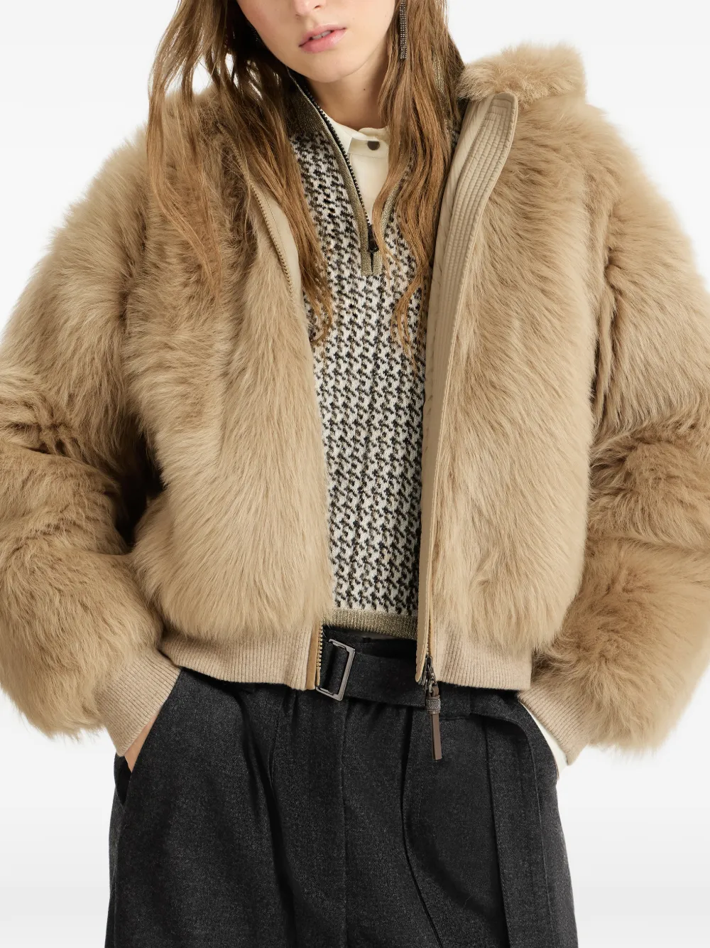 Brunello Cucinelli Jack met capuchon Beige