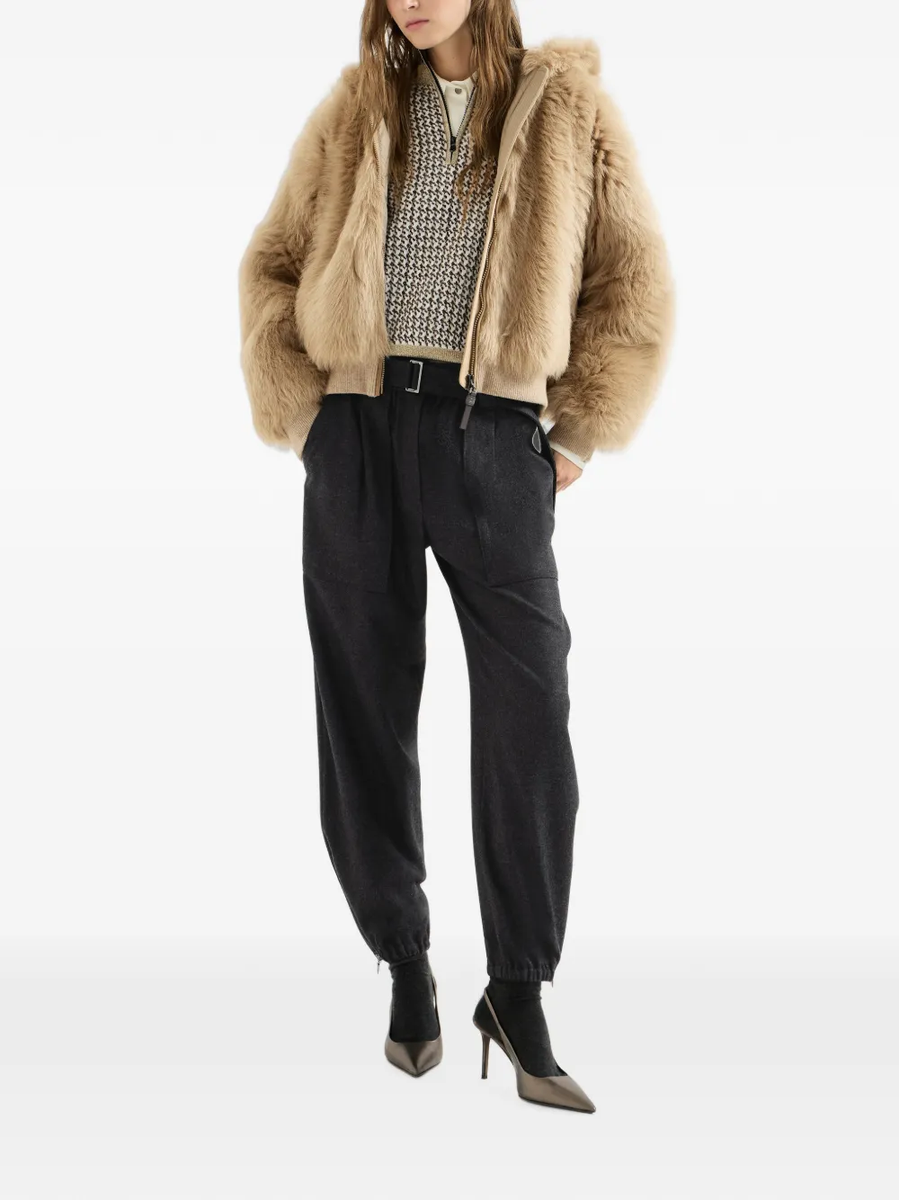 Brunello Cucinelli Jack met capuchon Beige