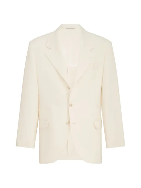 Brunello Cucinelli virgin wool and cotton Chevron tailor blazer