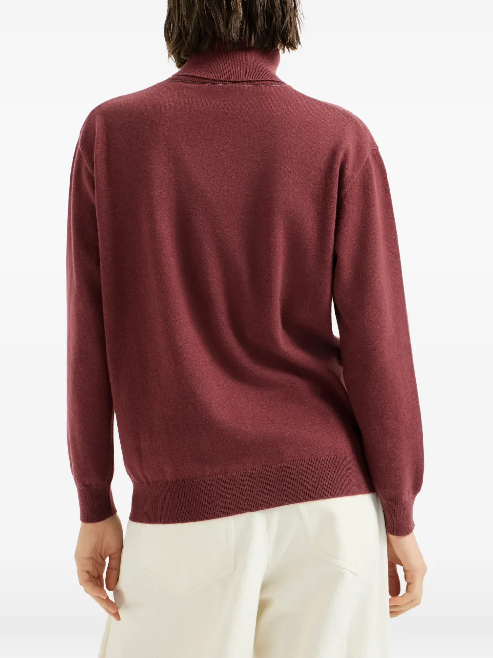 Brunello Cucinelli cashmere turtleneck sweater with Monili Rood