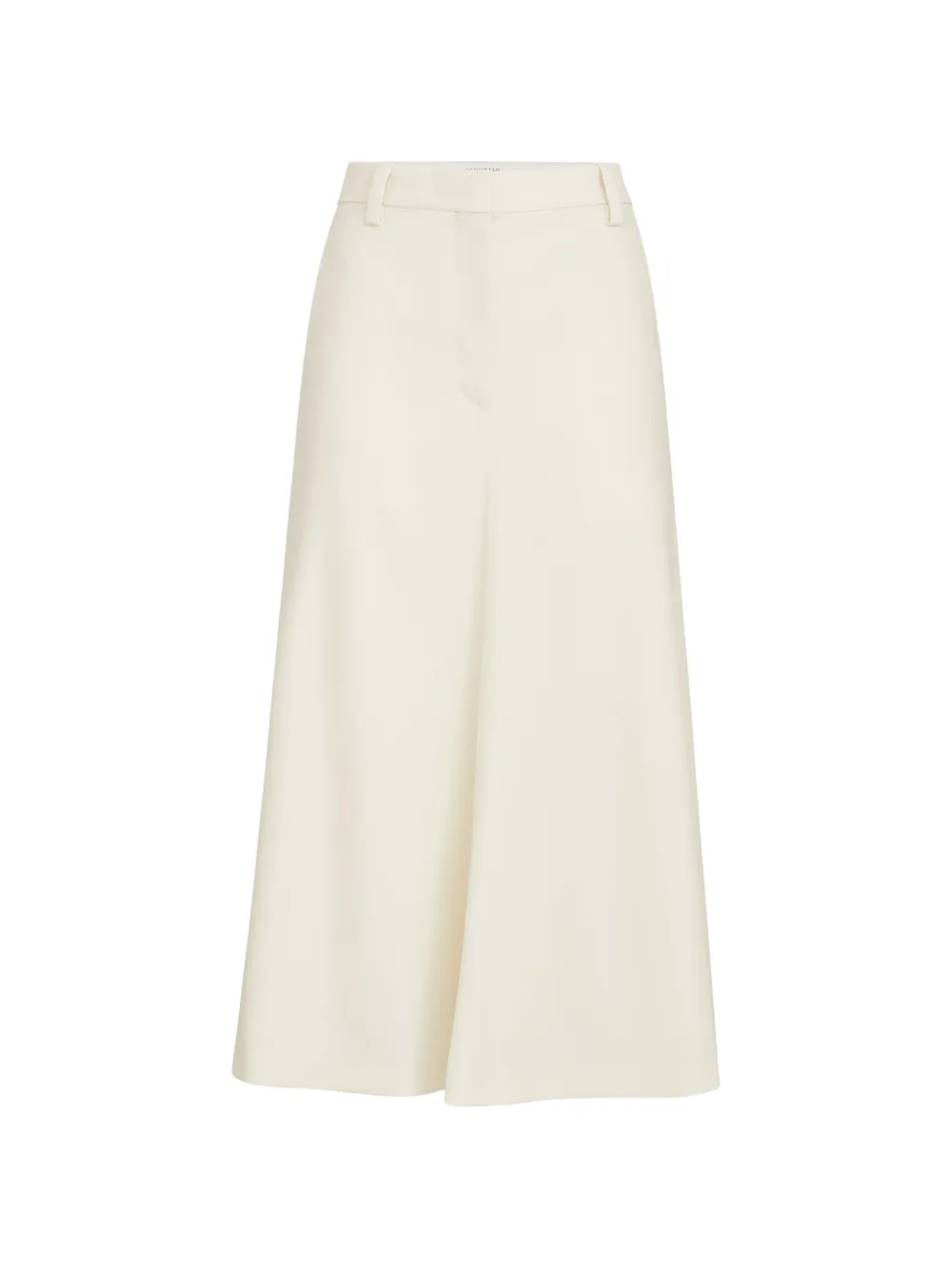 Brunello Cucinelli Comfort gabardine rok van scheerwol met Monili en flared zoom Beige