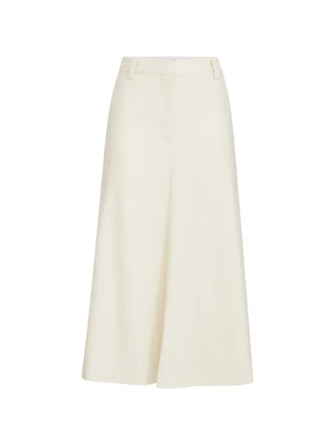 Brunello Cucinelli comfort virgin-wool gabardine flute skirt with Monili