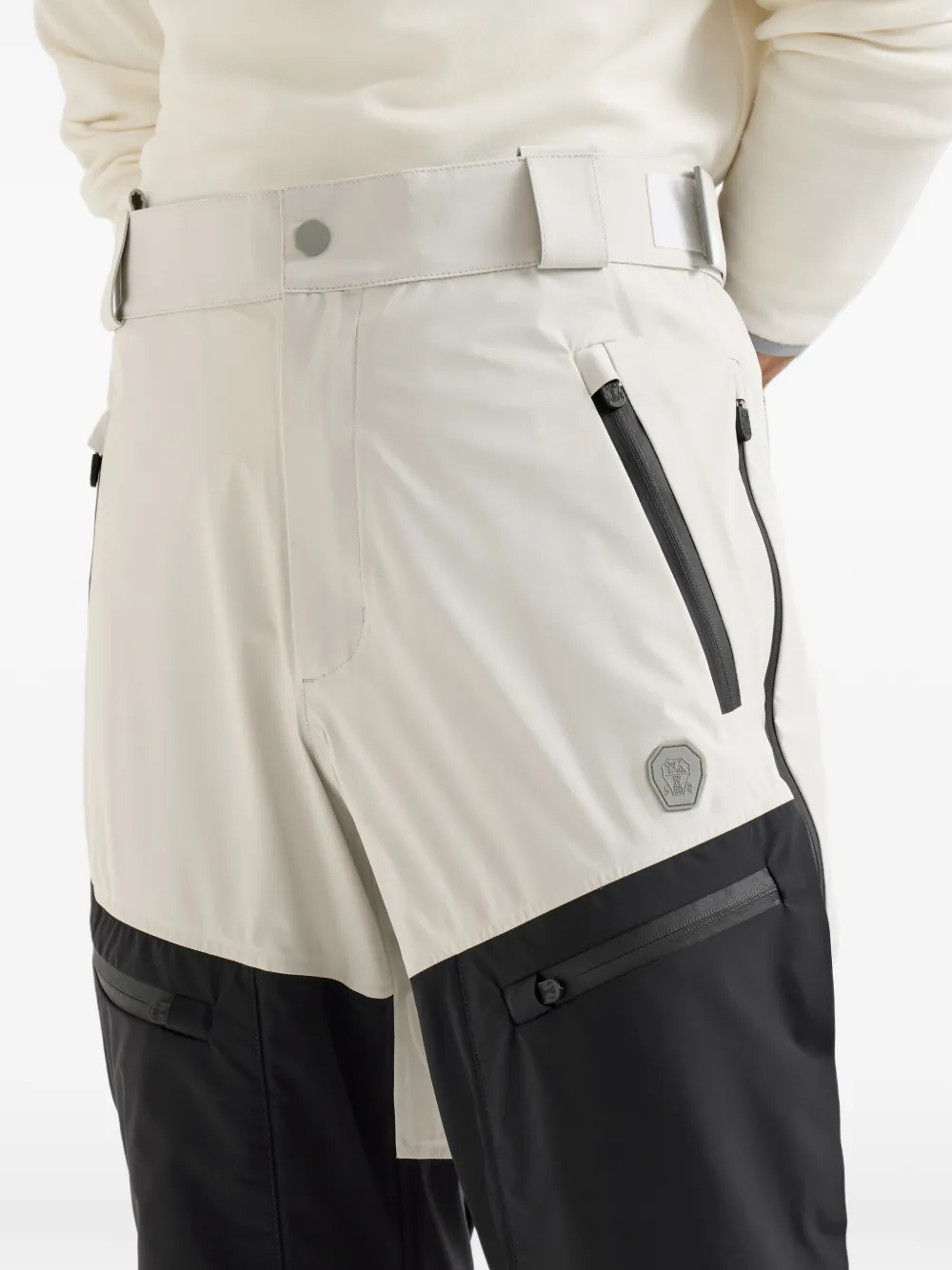 Brunello Cucinelli Mountain performance salopette van bonded taffeta met logo Beige