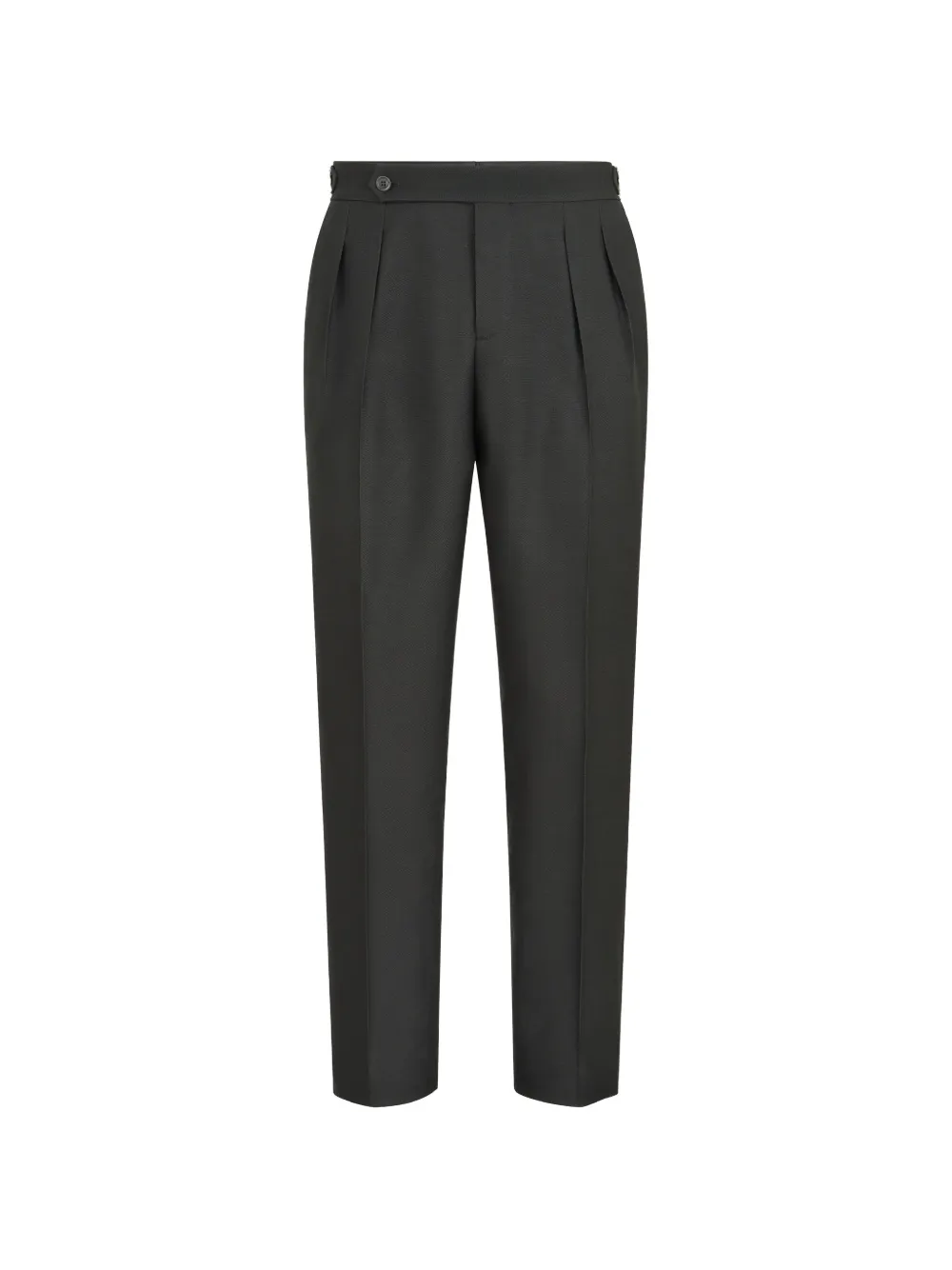Brunello Cucinelli Pantaloni smoking in seta con doppia piega e vita con linguette - Grigio