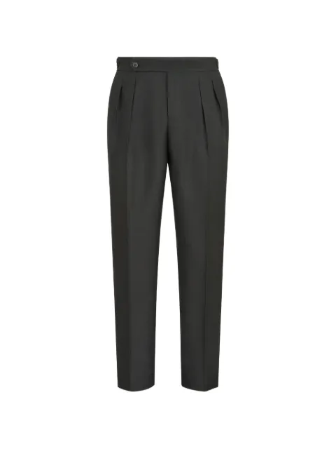 Brunello Cucinelli silk double-pleated tuxedo trousers with tabbed waistband