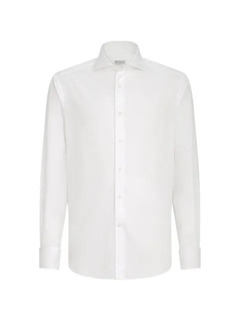 Brunello Cucinelli Sea Island cotton twill shirt with Italian collar