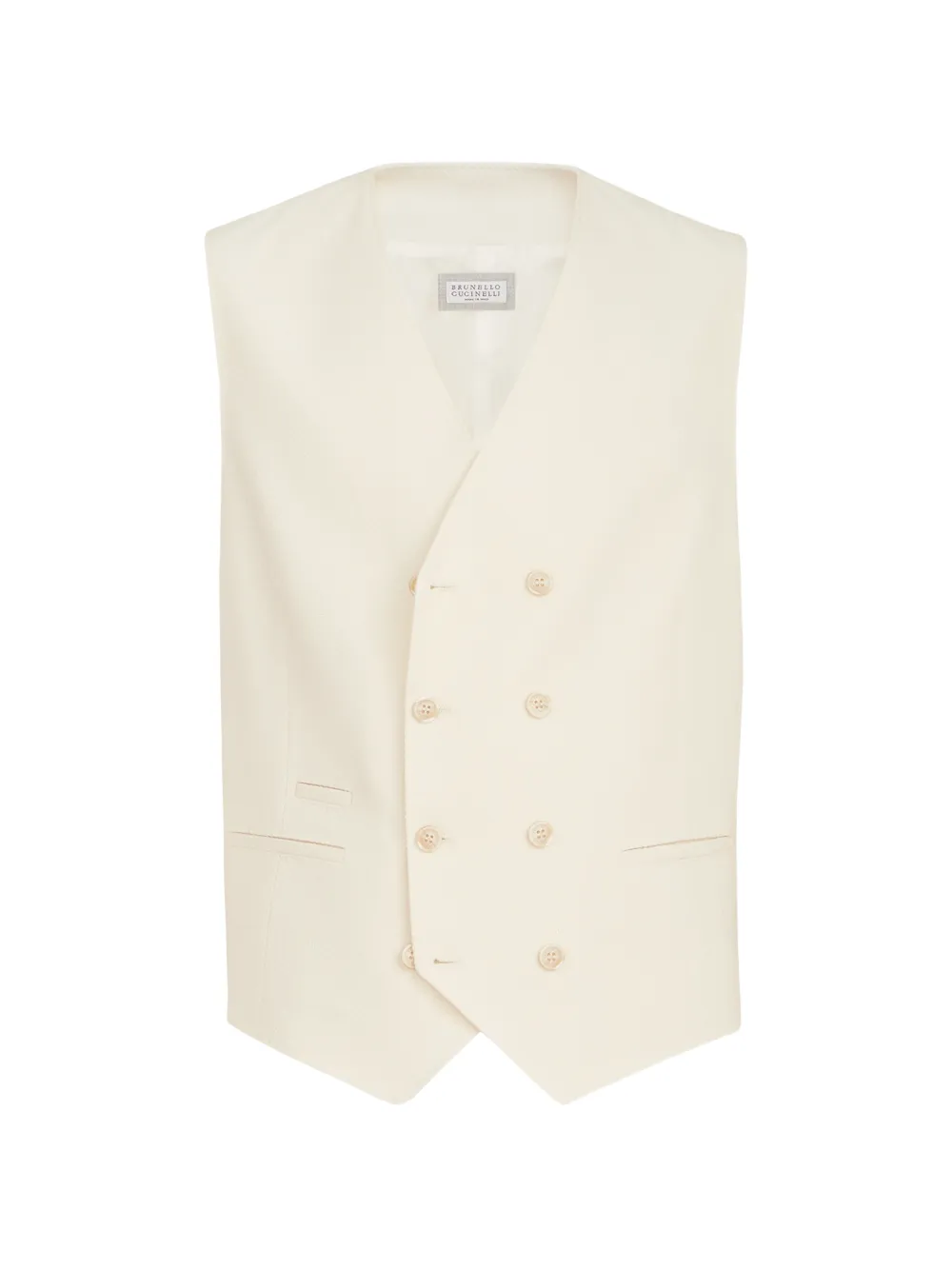 Brunello Cucinelli Gilet Chevron a un bottone e mezzo in lana vergine e cotone - Toni neutri