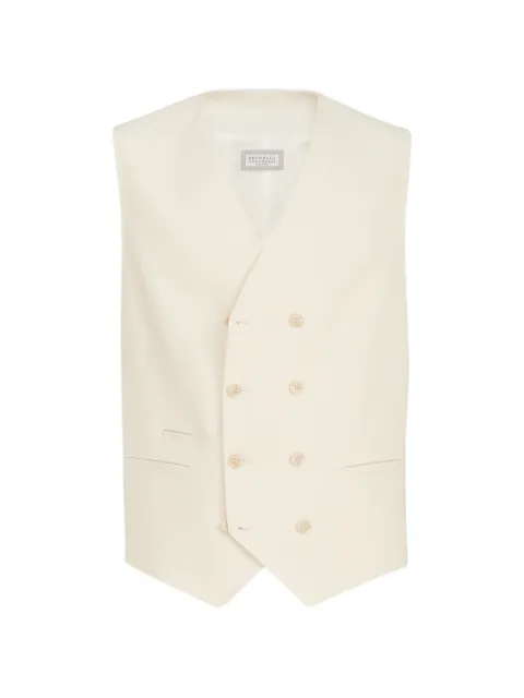 Brunello Cucinelli virgin wool and cotton Chevron one-and-a-half breasted waistcoat