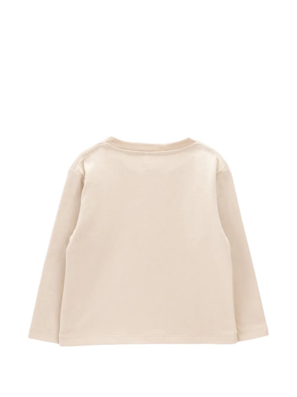 Knot T-shirt met applicatie en lange mouwen Beige