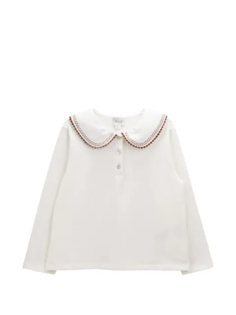 Knot Mae embroidered-collar long-sleeve polo shirt