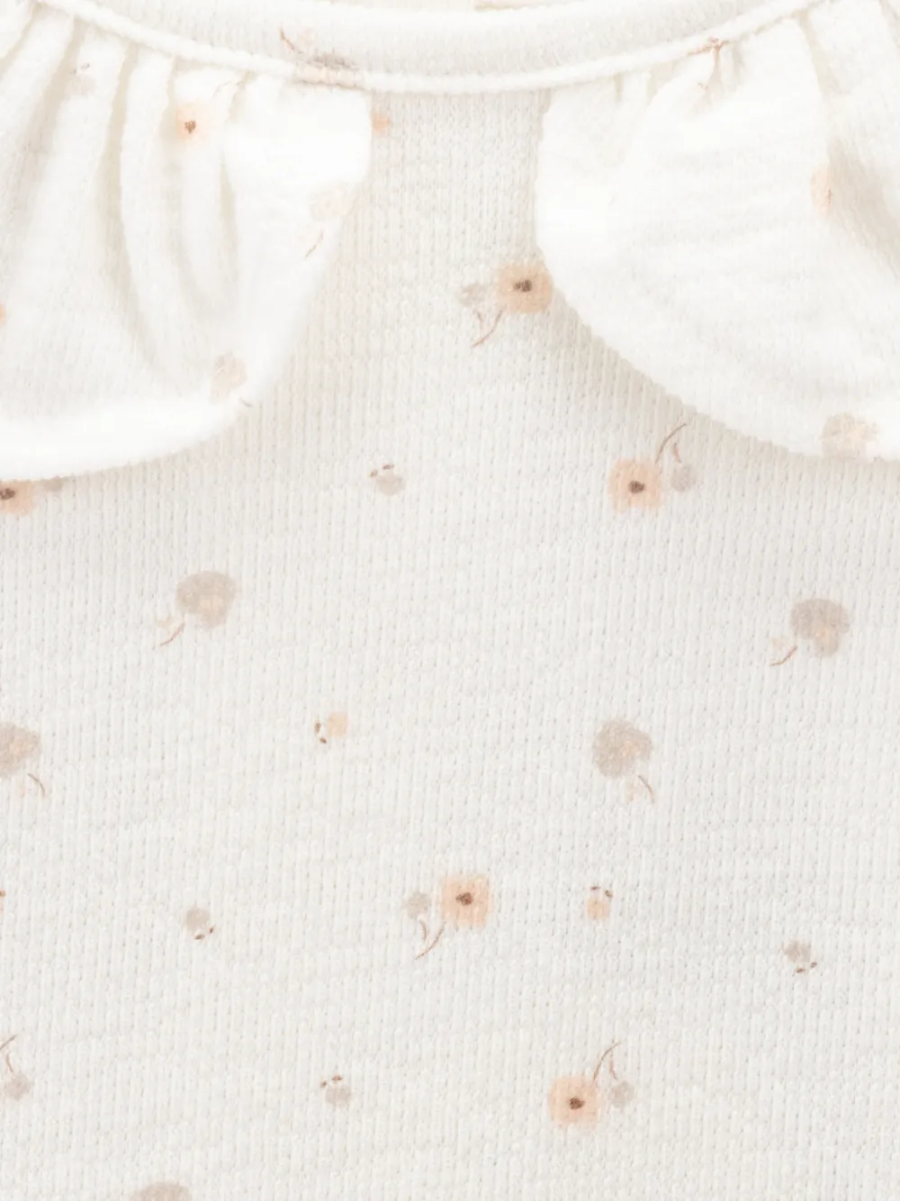 Knot Blossom Garden body met bloemen-print en ruches Wit