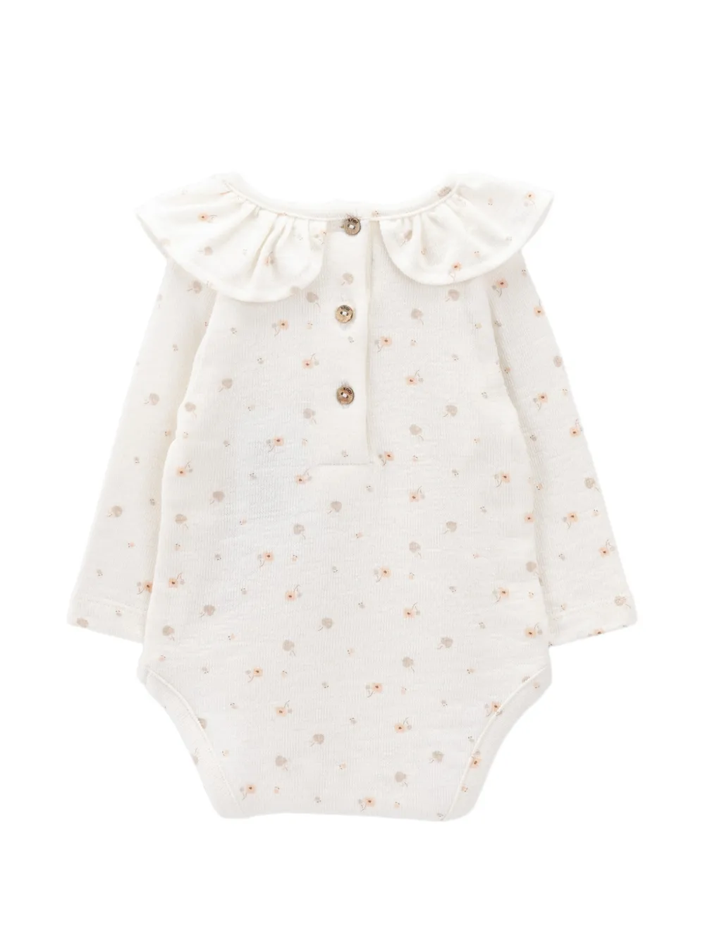Knot Blossom Garden body met bloemen-print en ruches Wit