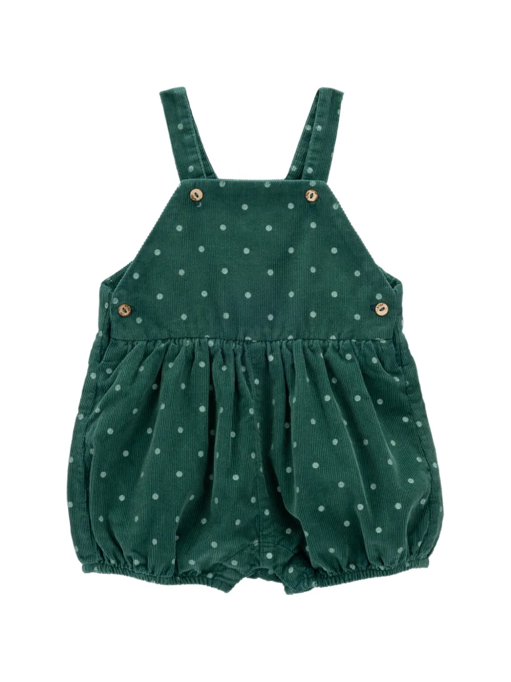 Knot Posy Dots ribfluwelen romper Groen