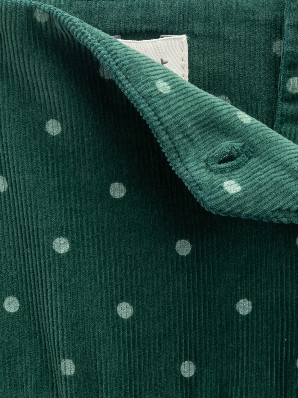 Knot Posy Dots ribfluwelen romper Groen