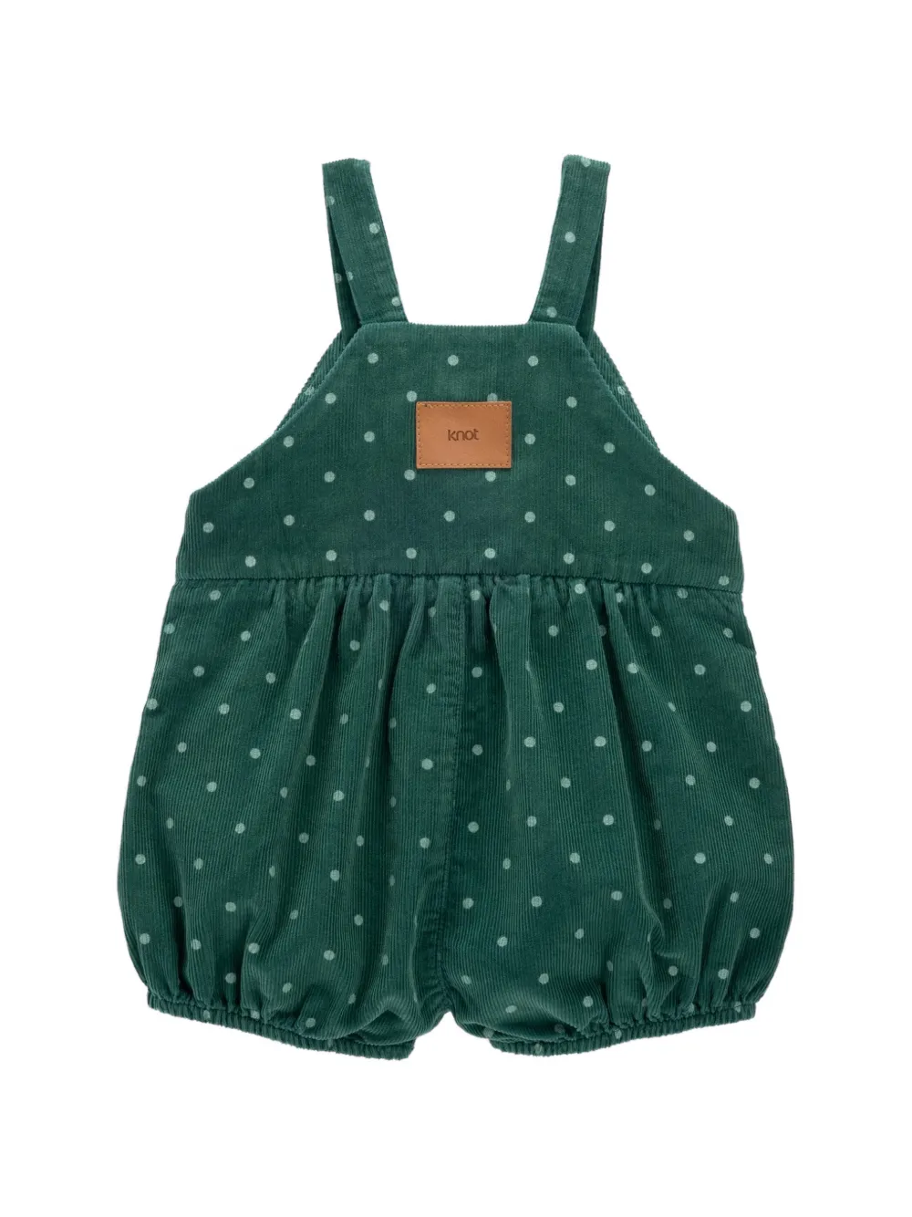 Knot Posy Dots ribfluwelen romper Groen