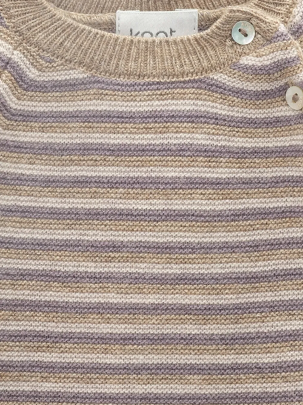 Knot Heart Stripes trui met knoopsluiting Beige