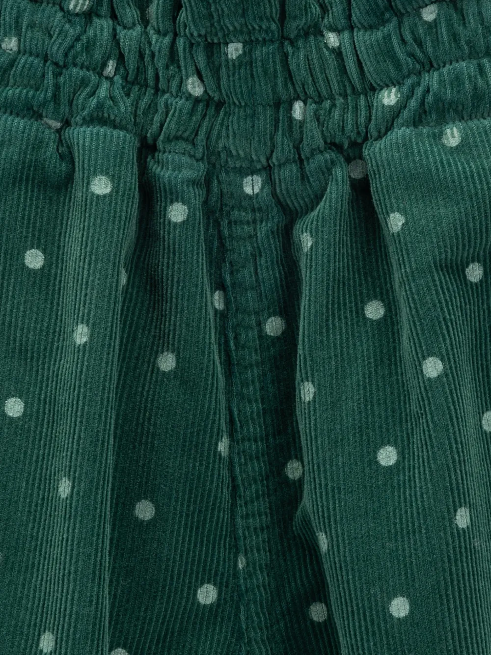 Knot Posy Dots ribfluwelen broek met stippen Groen