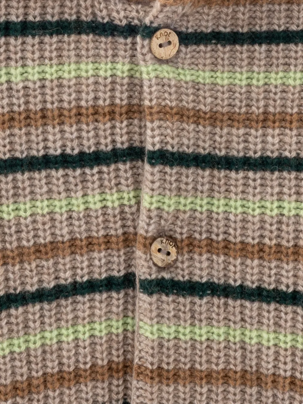 Knot Sunny gestreept vest met capuchon Beige