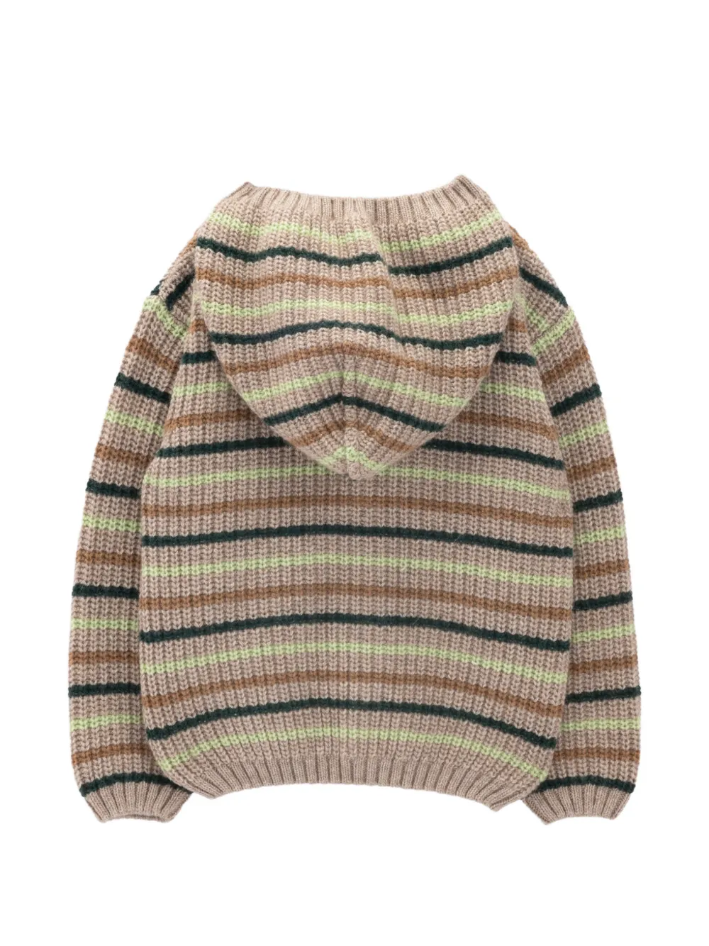 Knot Sunny gestreept vest met capuchon Beige