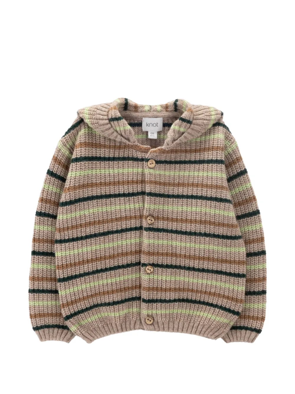 Knot Cardigan Sunny maglia a righe con cappuccio - Toni neutri