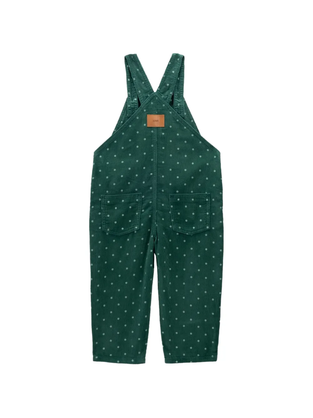 Knot Shawn ribfluwelen tuinbroek met stippen Groen