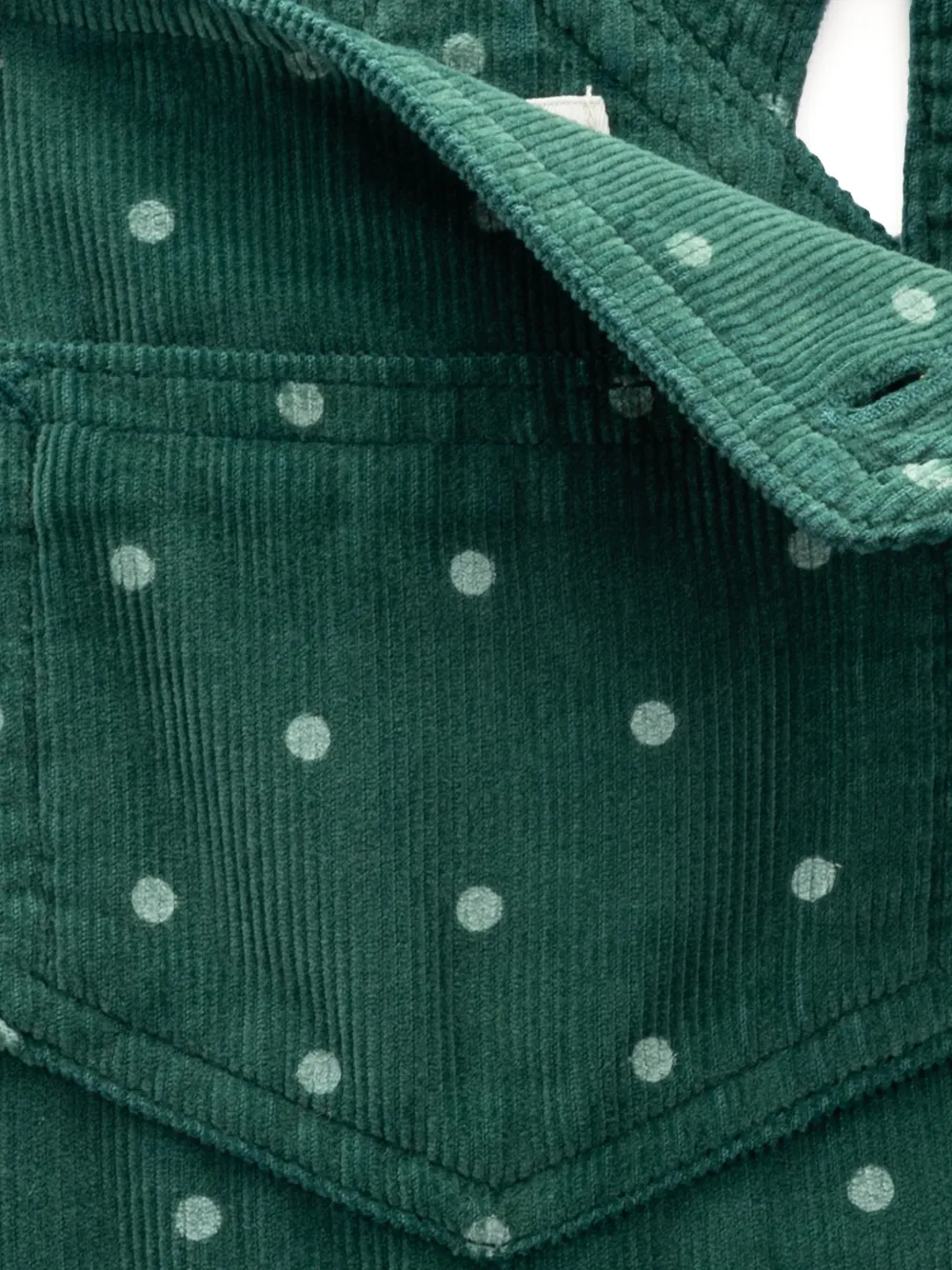 Knot Shawn ribfluwelen tuinbroek met stippen Groen