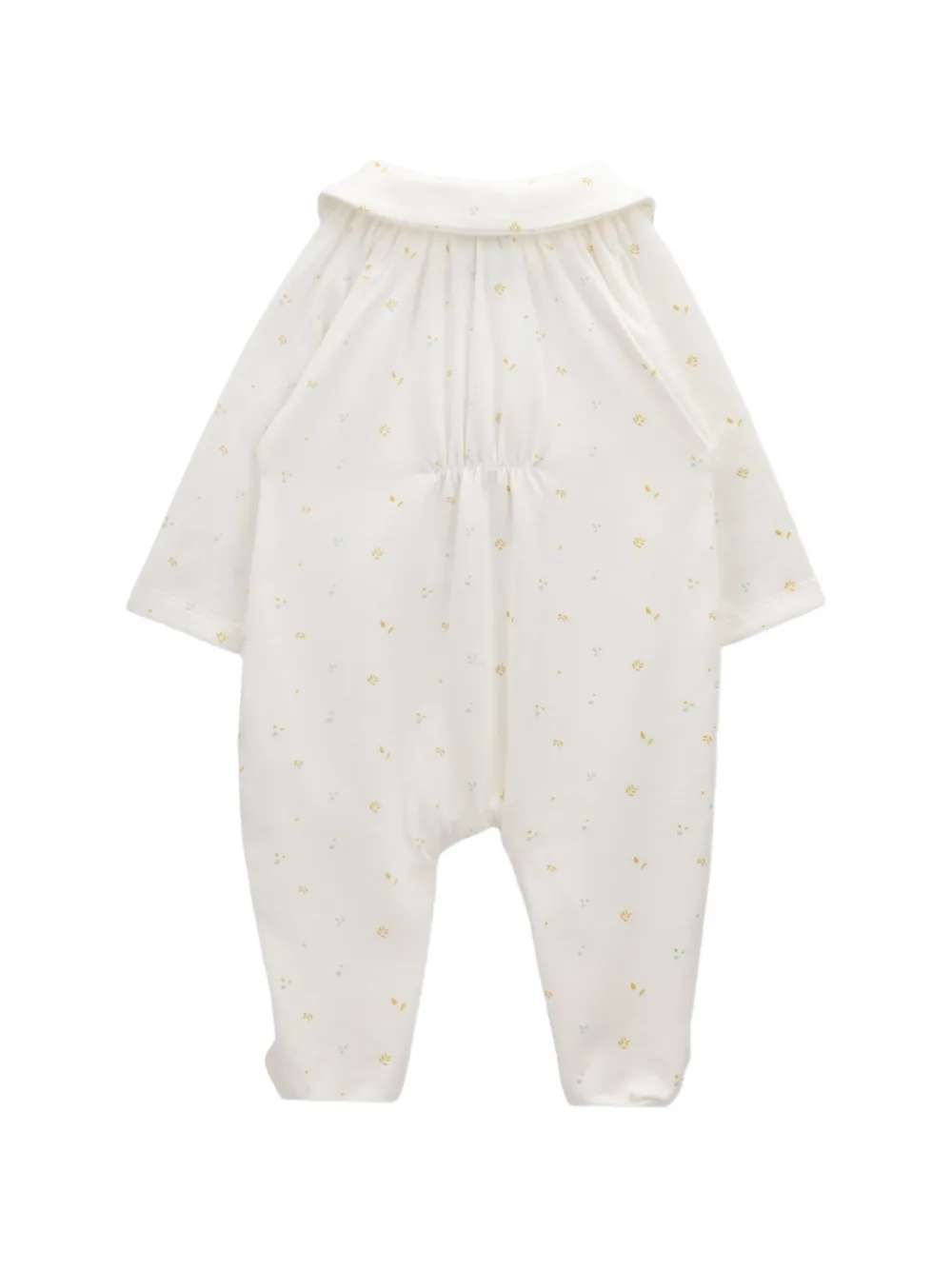 Knot Romper met blader-print en rits Wit