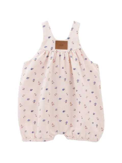 Knot Blush Petals floral-print cotton romper