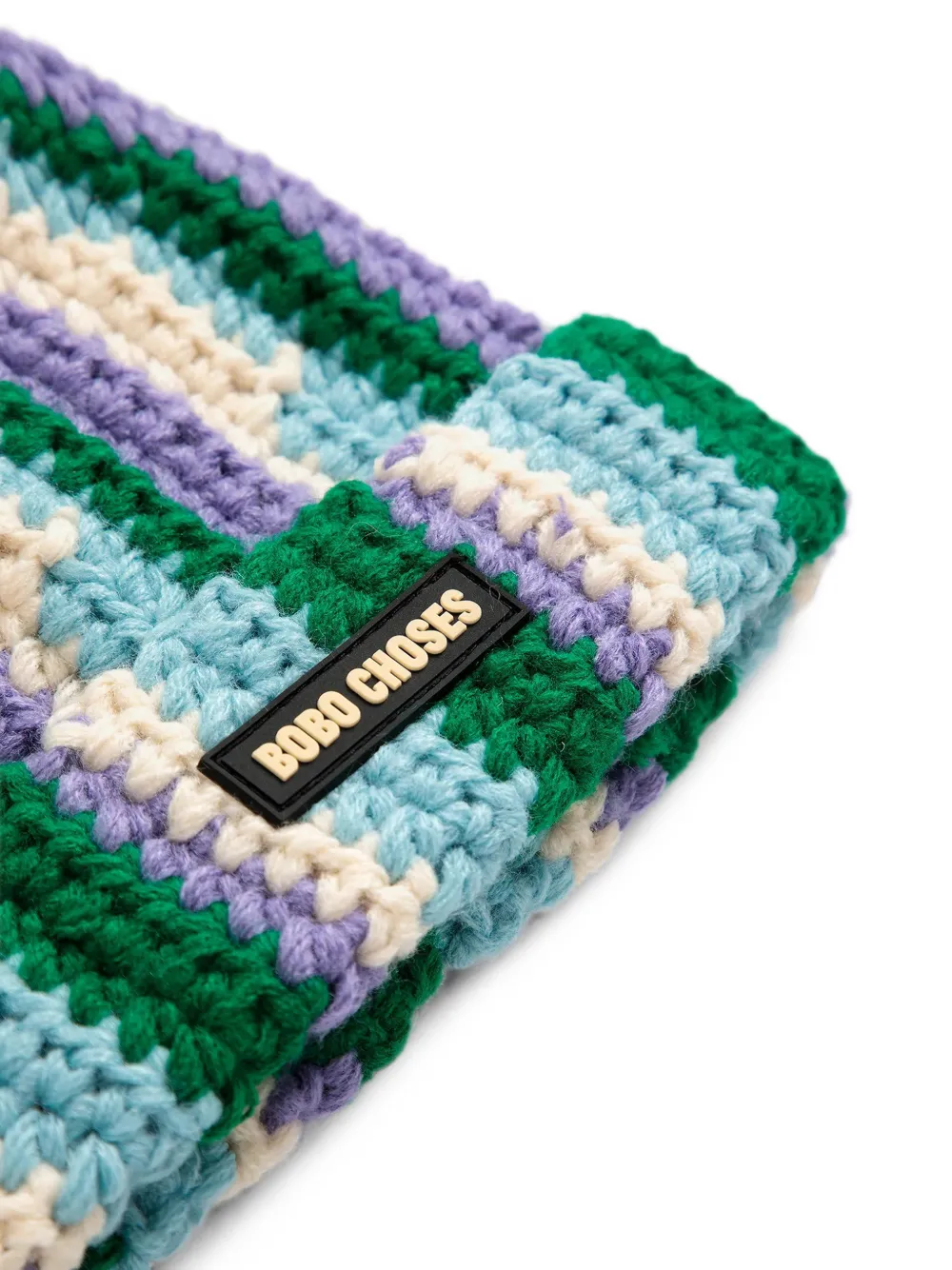 Bobo Choses Gehaakte gestreepte muts Blauw
