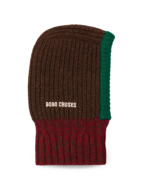 Bobo Choses logo-embroidered ribbed balaclava