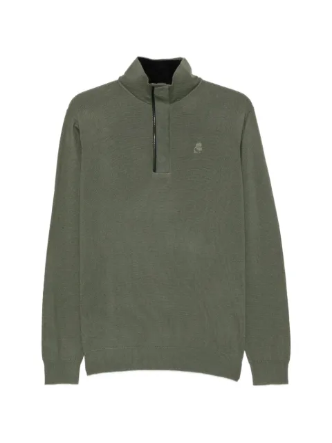 Karl Lagerfeld quarter-zip logo-embroidered sweater