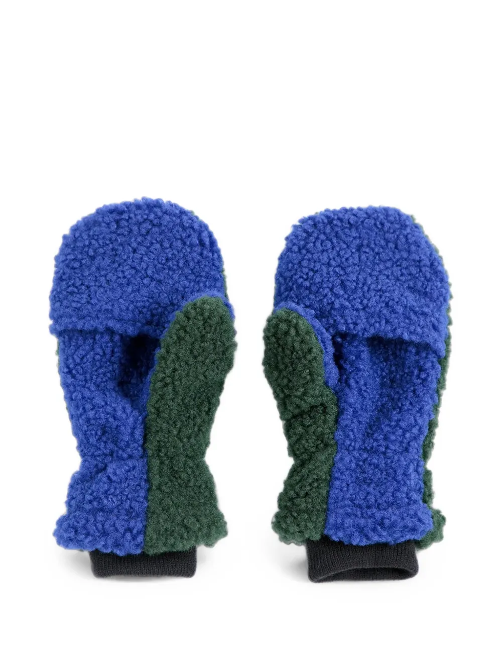 Bobo Choses fleece-texture logo-patch mittens Groen