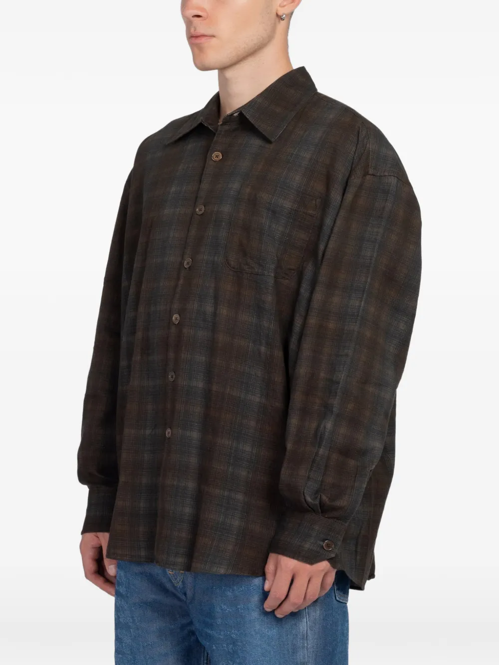 OUR LEGACY Borrowed checked shirt Bruin