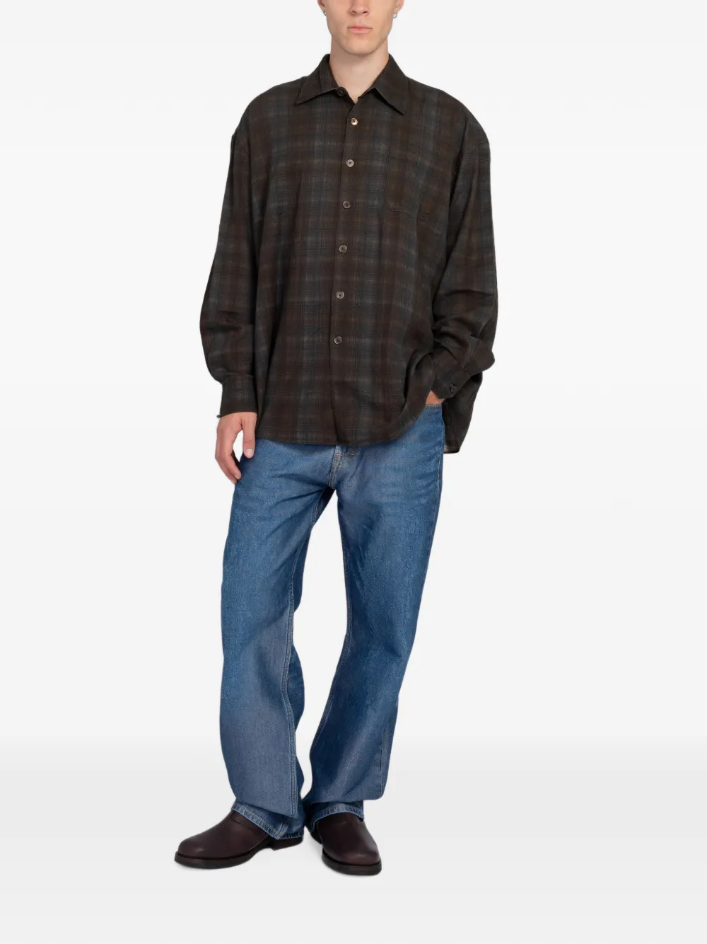 OUR LEGACY Borrowed checked shirt Bruin
