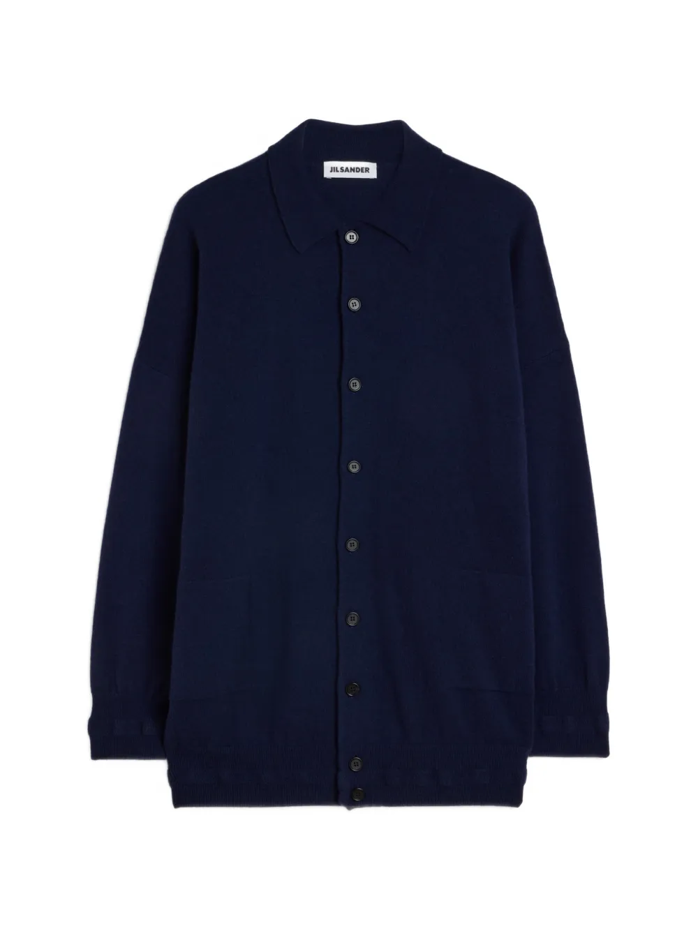 Jil Sander cashmere polo cardigan - Blu