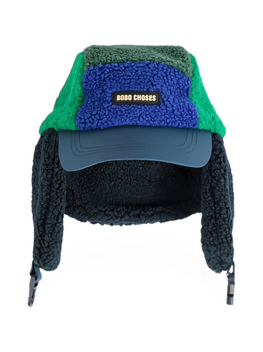 Bobo Choses fleece colour-block trapper hat - Bleu Bobo Choses fleece colour-block trapper hat - Bleu