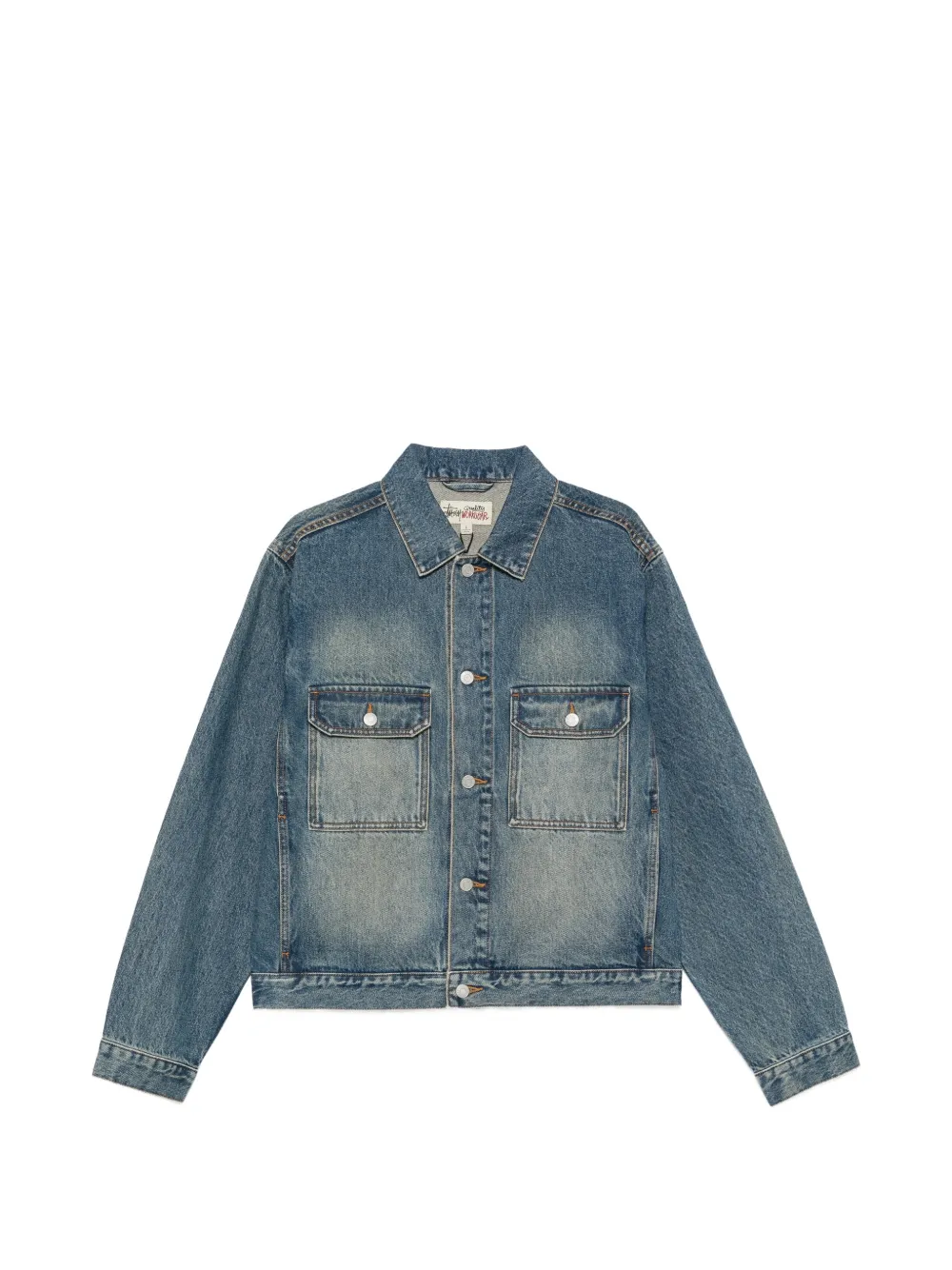 Stussy Faded-effect Denim Jacket In Blue