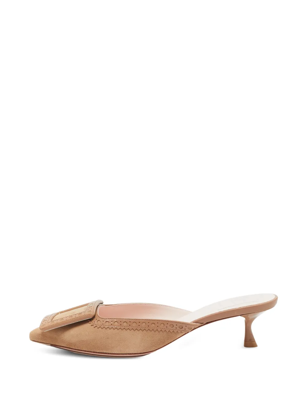 Roger Vivier Vintage Viv' in the City buckle mules - Nude